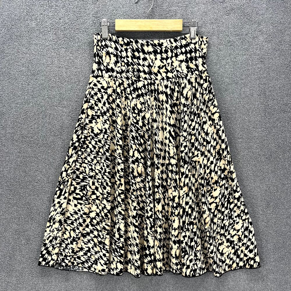 Lily Skirt womens Small Black Beige Leopard Cheetah Mini A Line Flared Stretch
